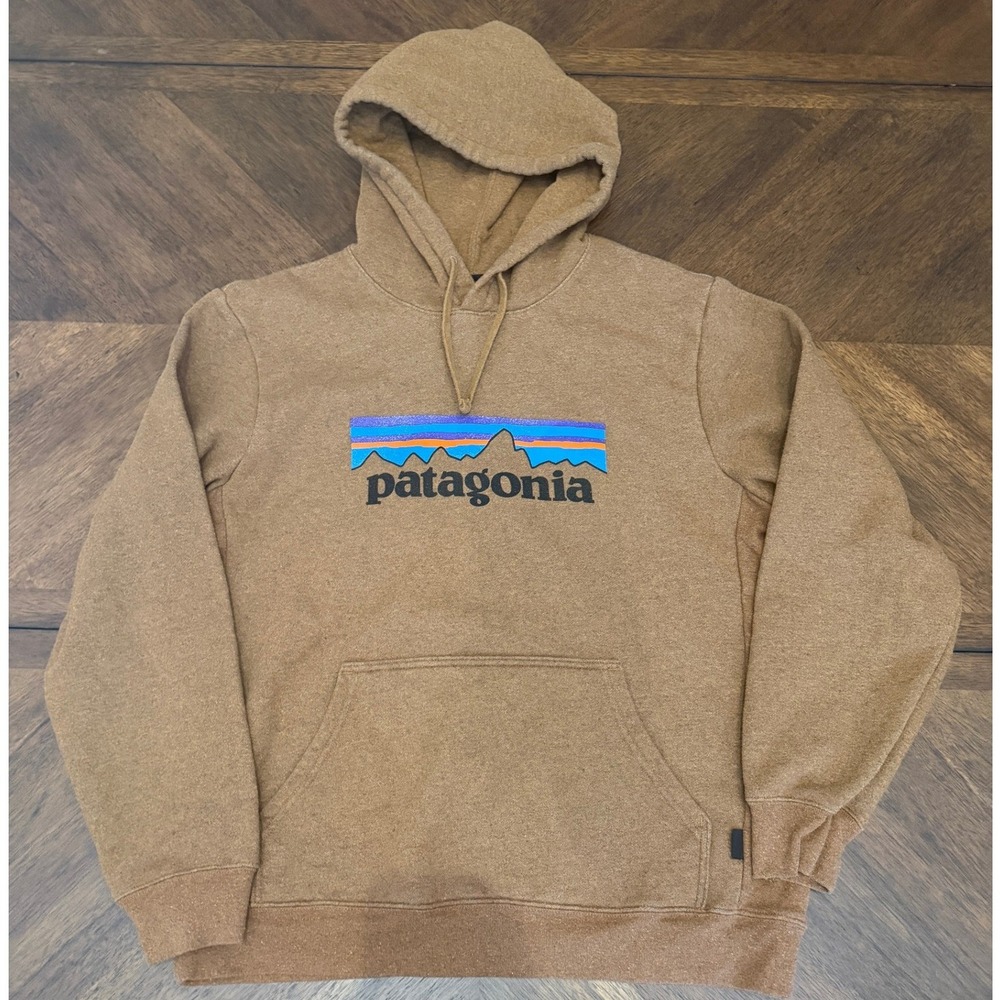 Patagonia Mens Uprisal Hoody Brown Heather P-6 Logo Pullover Sweatshirt Medium